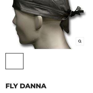 Men's Black Leather Headwrap Bandana